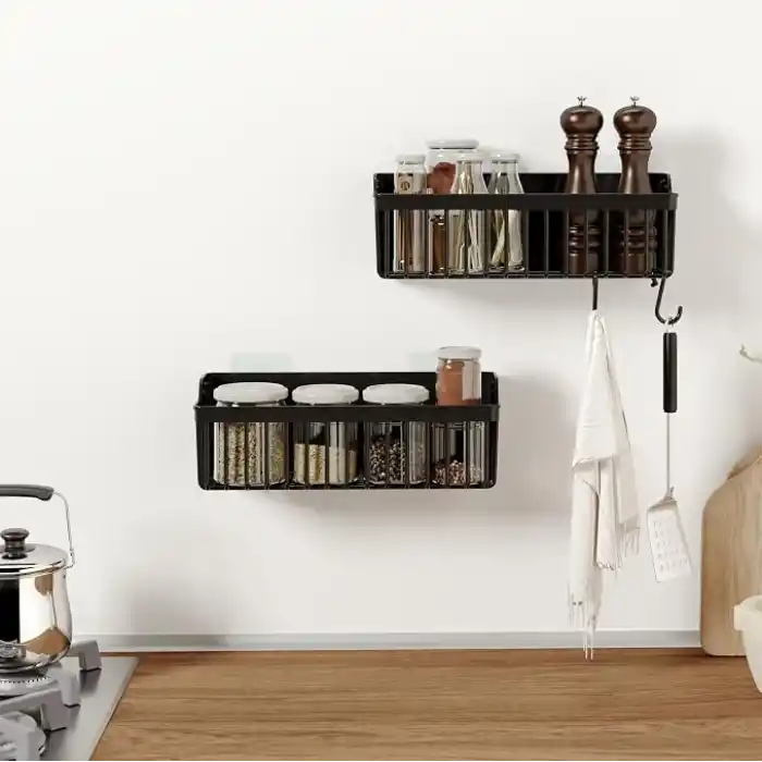 Banyor Yapışkanlı Banyo Rafı, 2li Banyo Düzenleyici, Duş Rafı Organizer Şampuanlık, Duşakabin Rafı, Banyo Organizeri, Banyo Askısı Plastik