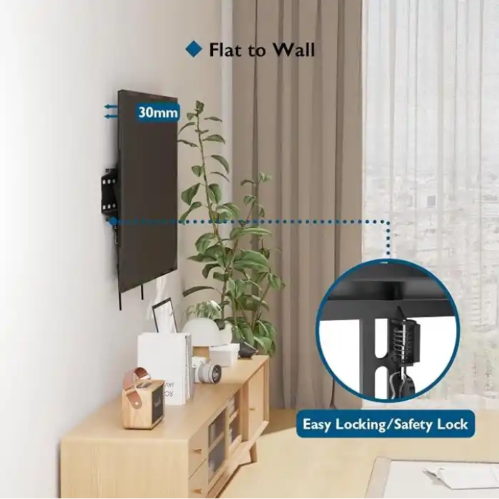 BONTEC 23-60 İnç TV Duvar Askı Aparatı – 10° Eğim Ayarlı, Yaylı Kilitli, VESA 400x400, 45 kg’a Kadar Taşıma Kapasiteli