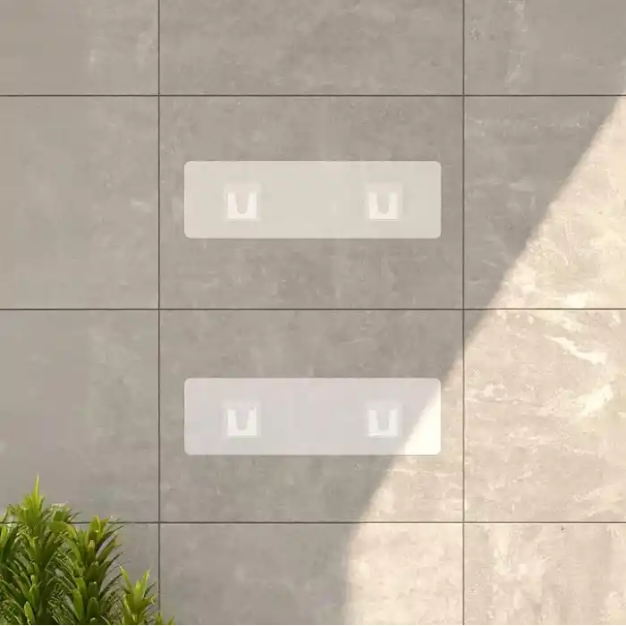 Deconox 2li Set Siyah Yapışkanlı Banyo Duş Rafı - 27x12 cm Matkapsız Montaj Şampuanlık ve Mutfak Baharatlık Organizeri
