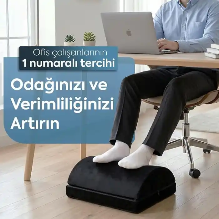 WONKEY - Ergonomik Ayak Yastığı Desteği – Sünger Ayak Dinlendirme için Yastık, Ofis ve Ev Kullanımı İçin Rahatlatıcı Ayak Uzatma Destek Pedi, Uzun Süre Oturanlar İçin Konforlu Ayak Destek Minderi