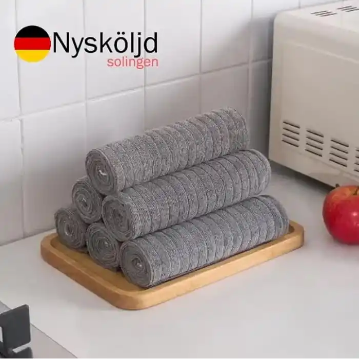 Nysköljd Solingen | Mikrofiber Mutfak Bezi | Tezgah Bezi Kareli | Genel Temizlik | 40x40 cm 3 Adet Mikrofiber Mutfak Havlusu| Kare Desenli | Yüksek Emici