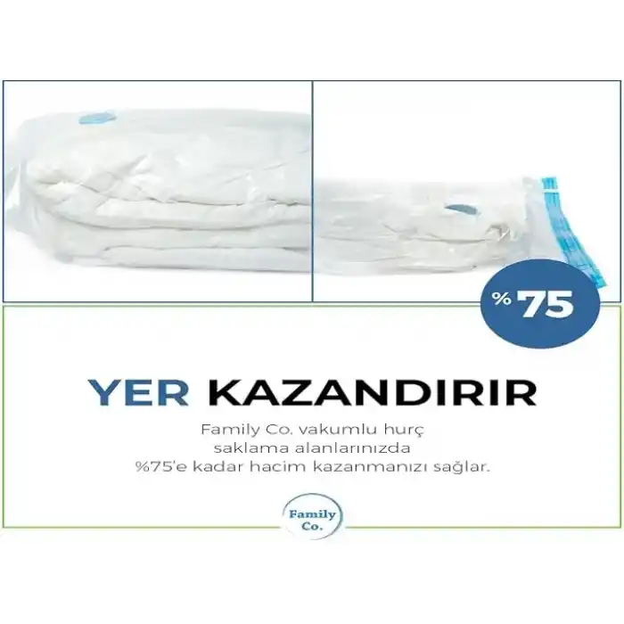 Family Co. Vakumlu Hurç Poşet Setleri 8 Parça 50x70-4, 60x80-4