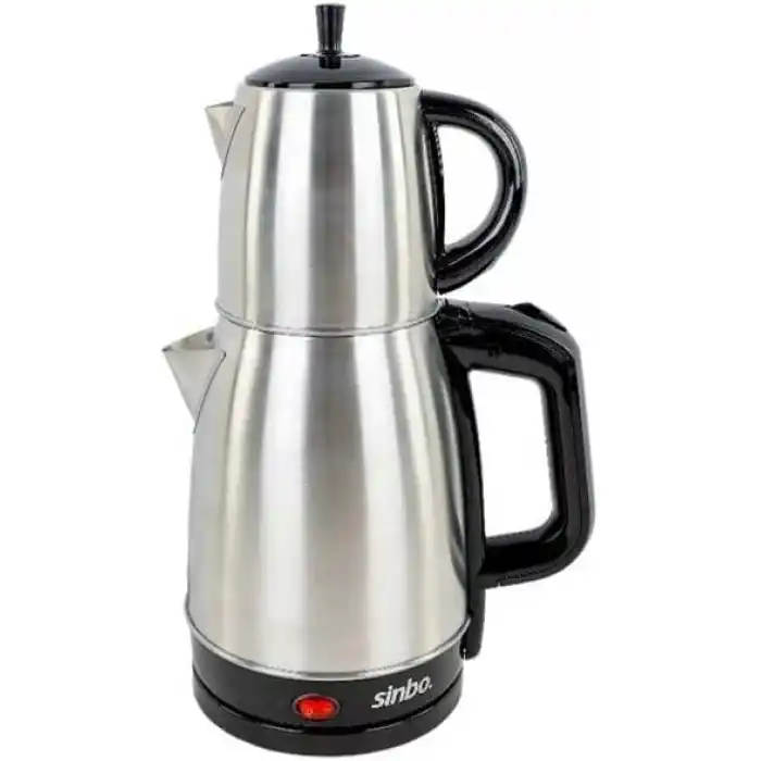 Sinbo STM-5845 Çelik Elektrikli Çay Makinesi Inox Çaycı 2-in-1 Demlik Su Isıtıcı 1600W Otomatik Kapama