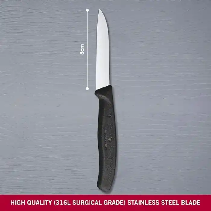 Victorinox 6.7403 SwissClassic 8cm Düz Soyma Bıçağı, Siyah