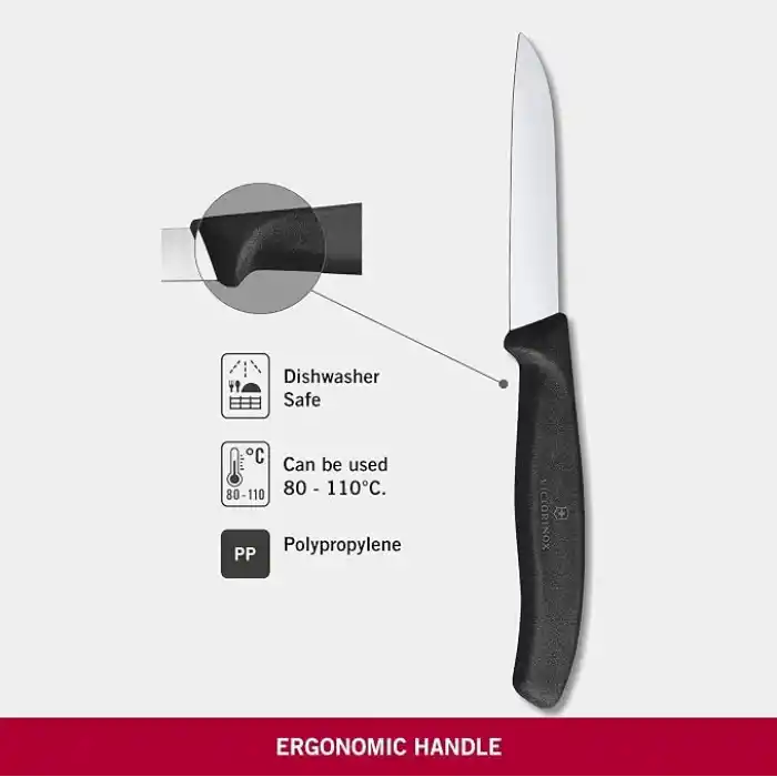 Victorinox 6.7403 SwissClassic 8cm Düz Soyma Bıçağı, Siyah