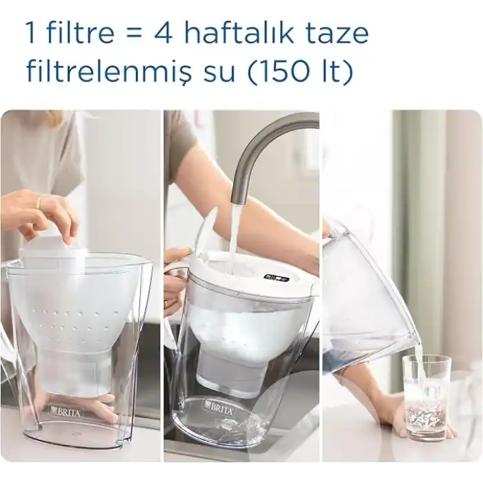 BRITA Marella XL 1x MAXTRA PRO Pure Performance Filtreli Su Arıtma Sürahisi - Mavi (3,5L)