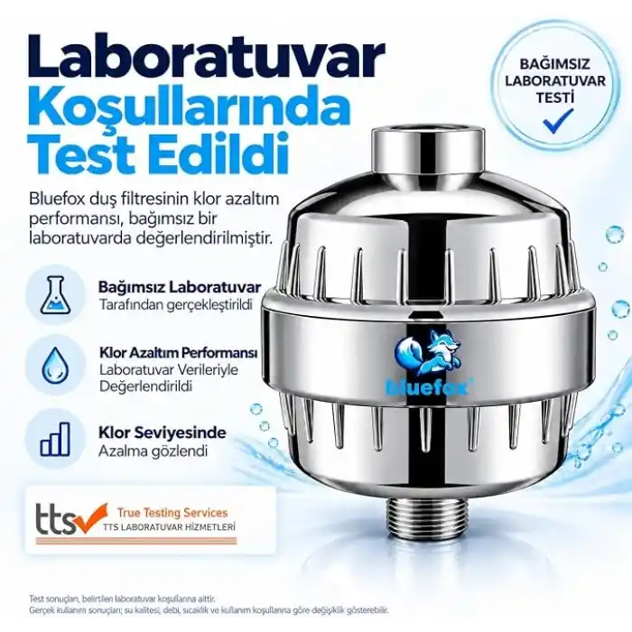 Bluefox Silver Duş Filtresi – Klor ve Ağır Metal Arıtmalı, KDF 55 + Aktif Karbon, Saç ve Cilt Dostu, Kireç Azaltıcı, Evrensel Uyumlu, Aletsiz Montaj, Su Yumuşatıcı