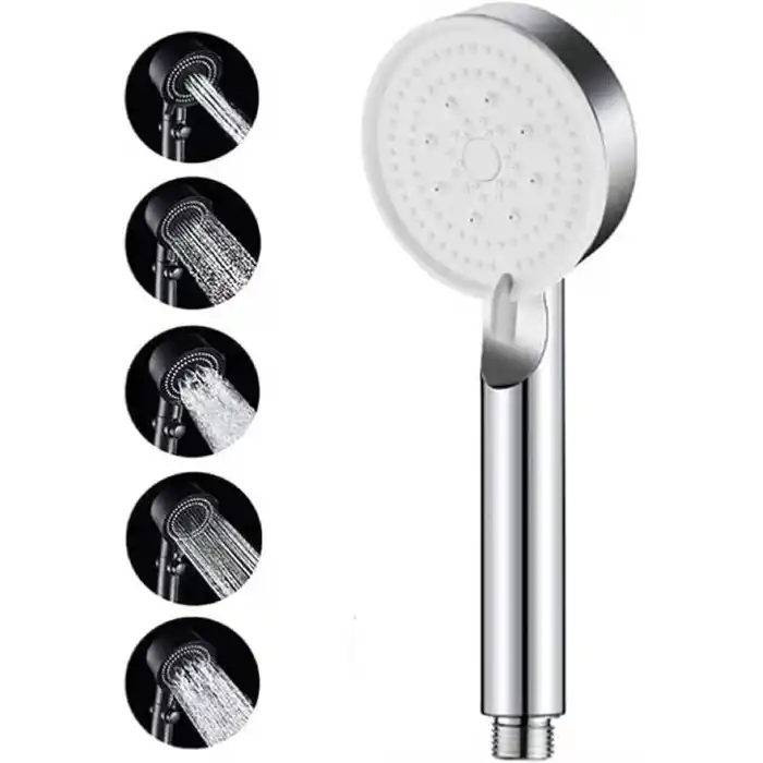 Mayaglory 5 Fonksiyonlu Ayarlanabilir Yüksek Basınçlı Masaj Etkili Duş Seti, Turbo Fan Lite Duş Seti Chrome