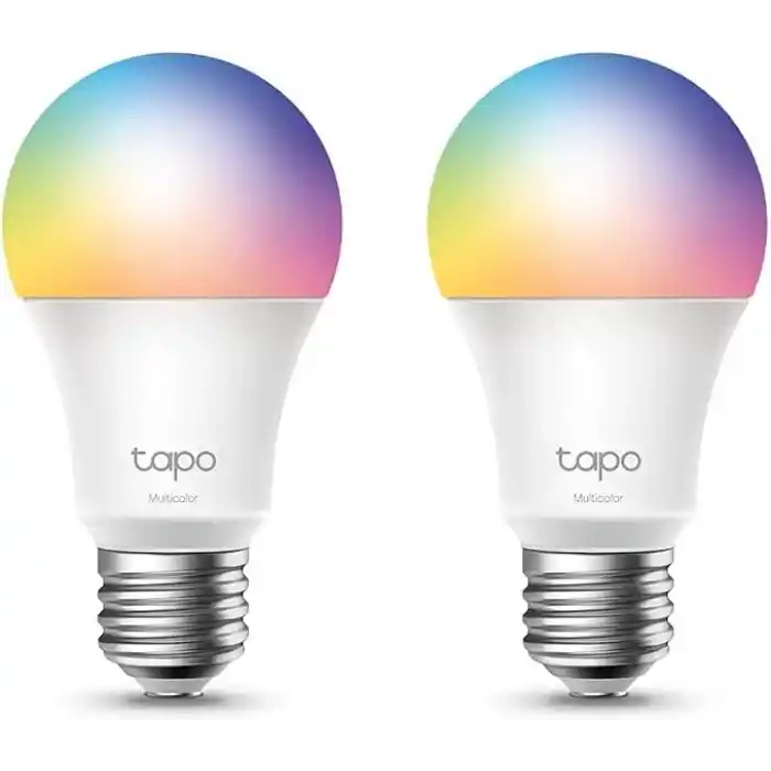 Tapo L530E 2-pack, 8.7 W, 2.4 GHz, 16.000.000 Renk Tonu, E27 Duy, Amazon Alexa ve Google Home ile Çalışır, Rengi Değiştirilebilir, Hub Gerekmez, Çok Renkli Akıllı Wi-Fi Ampulü