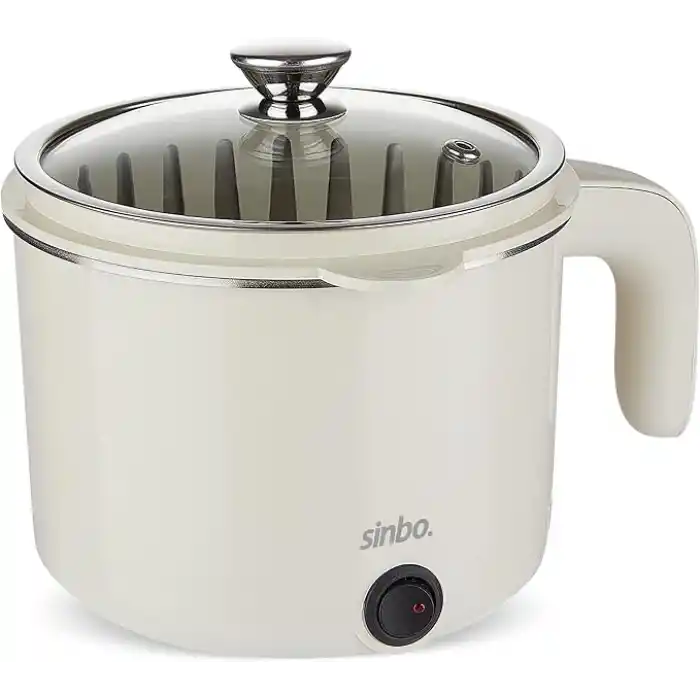 Sinbo SCO-5063 Çok Fonksiyonlu Buharlı Pişirici – 800 Ml Kapasite, Paslanmaz Gizli Rezistans, Temperli Cam Kapak, Krem Renk