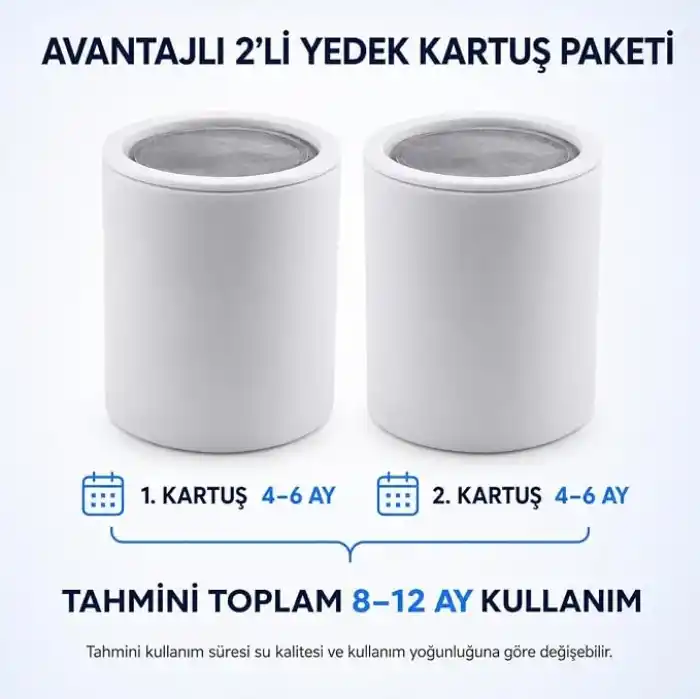 Bluefox 2 Adet Silver Duş Filtresi İçin Yedek Kartuş (2)