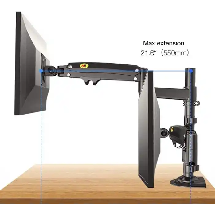 North Bayou NB H180 Ergonomic Profosyonel 17-35 inch Monitör Standı 2026 Versiyon (Matte Charcoal)