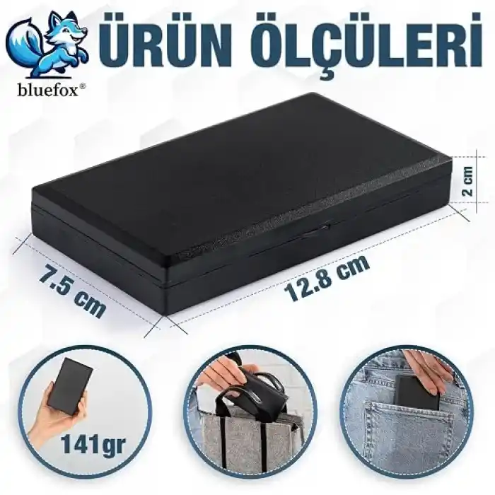 Bluefox Dijital Cep Tartısı - 500g Kapasite, 0.01g Hassasiyet, 7 Ölçü Birimi, Dara Fonksiyonu, Büyük Ekran, Otomatik Kapanma