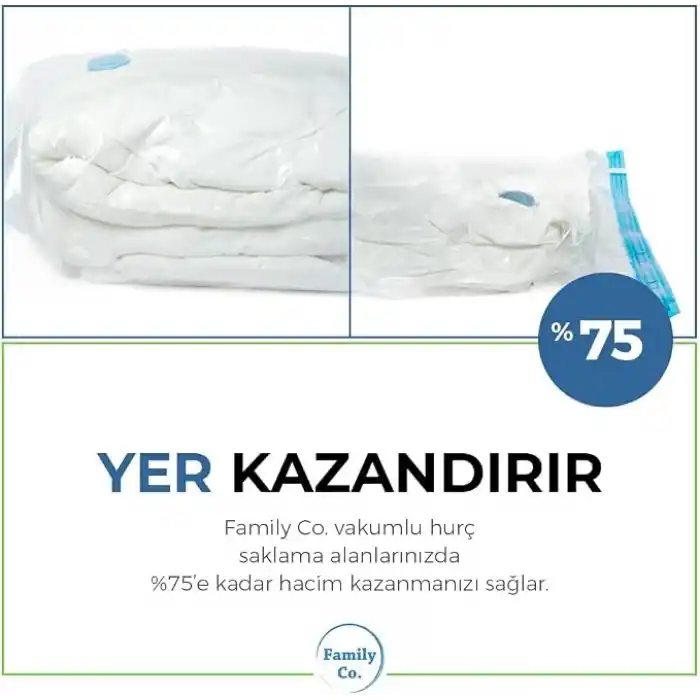 Family Co. Vakumlu Hurç Poşet Setleri 5 Parça 50x70-2, 60x80-2, 80x100-1