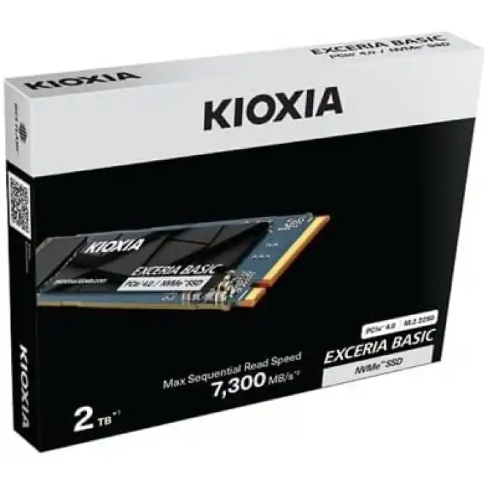 KIOXIA EXCERIA BASIC 2TB NVMe SSD – M.2 2280, PCIe Gen4 x4, 7300MB/s Okuma, 6800MB/s Yazma