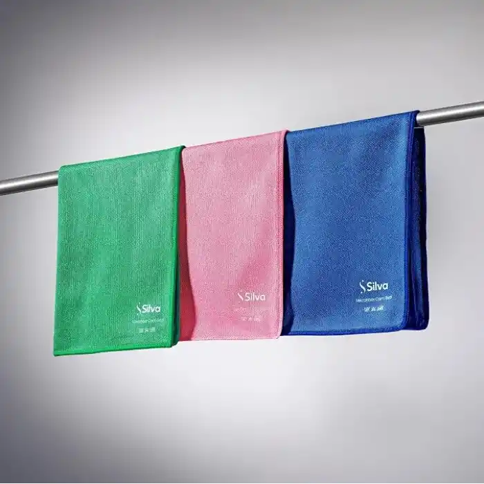Silva Ultrafiber Premium Mikrofiber Cam Bezi Üçlü Set 40x40 cm - Hav ve İz Bırakmayan Cam Silme Bezi, Deterjansız Sadece Suyla Temizlik, Ayna Ekran Çelik ve Oto Camı İçin, Yeşil Mavi Pembe