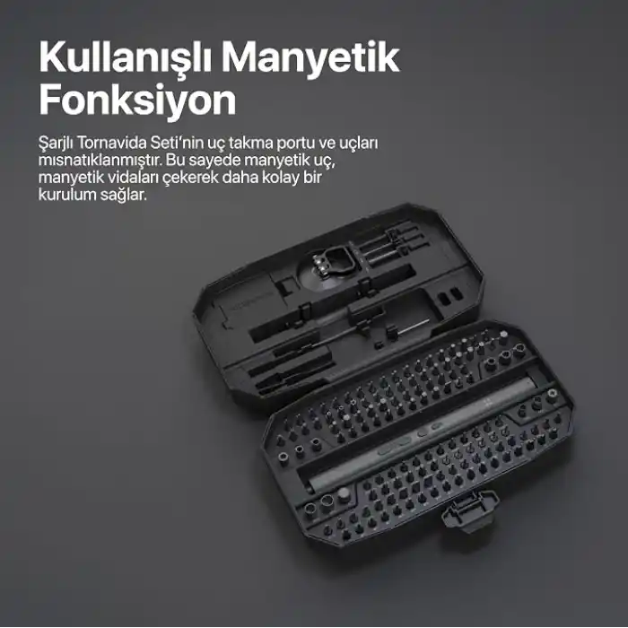 Xenon Smart Hassas Tornavida Seti 153 Parça Şarjlı Otomatik Vidalama Ledli Saat Gözlük Telefon Bilgisayar Tamir Kiti X6833