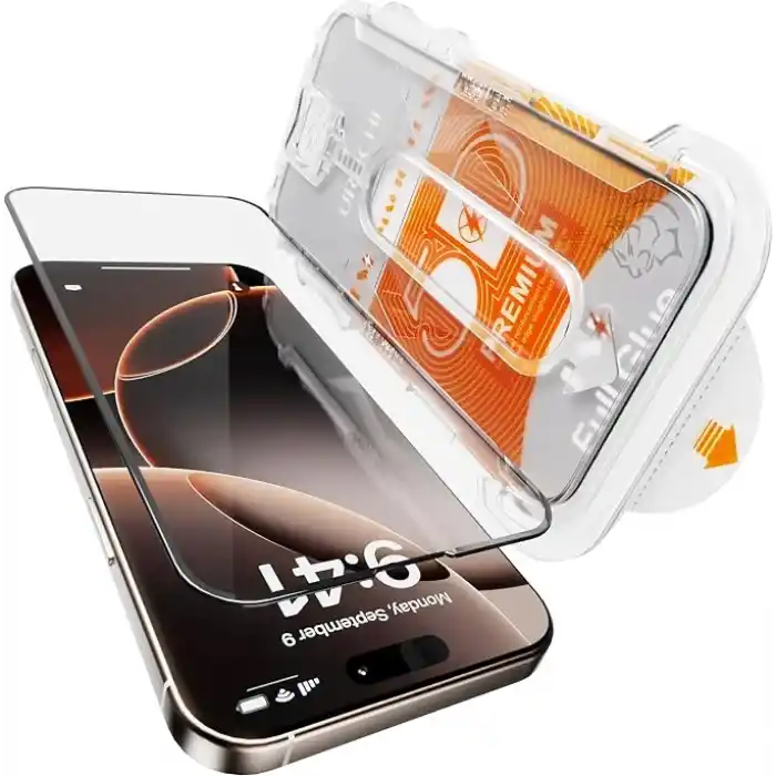URUCHI Ekran Koruyucu iPhone 18 Pro Max / 17 Pro Max İle Uyumlu PREMIUM Hizalama Aparatlı ve Takılırken Camın Altında Kesinlikle Toz Bırakmayan Darbelere Karşı Ekstra Güçlü HD Ekran Koruyucu Cam