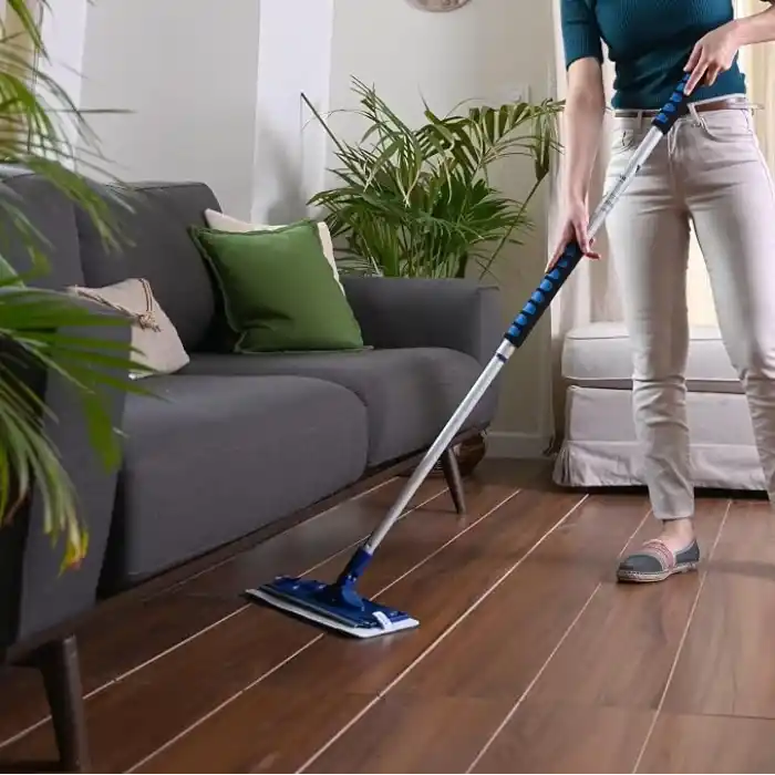 Silva Mikrofiber Mop Üçlü Set - Islak, Kuru ve Duvar Bezi Dahil (3 Bez), 90-156 cm Teleskopik Alüminyum Sap, 360 Derece Dönen Cırtlı Kafa, Laminat Parke Fayans Duvar ve Tavan İçin
