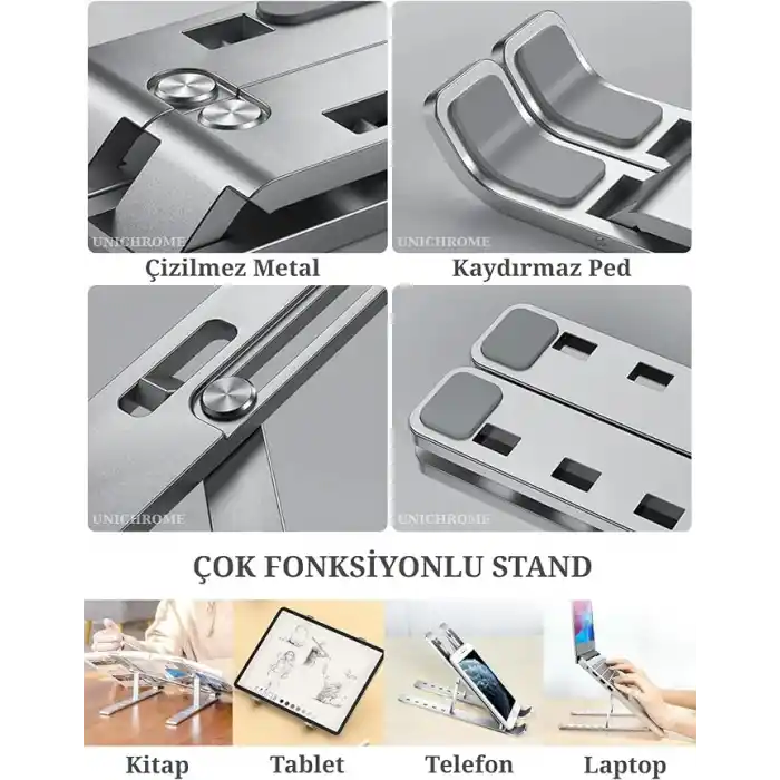 Laptop Yükseltici Metal Stand Ayarlanabilir Macbook Notebook Tablet Altlık Metal Dizüstü Bilgisayar Tutucu