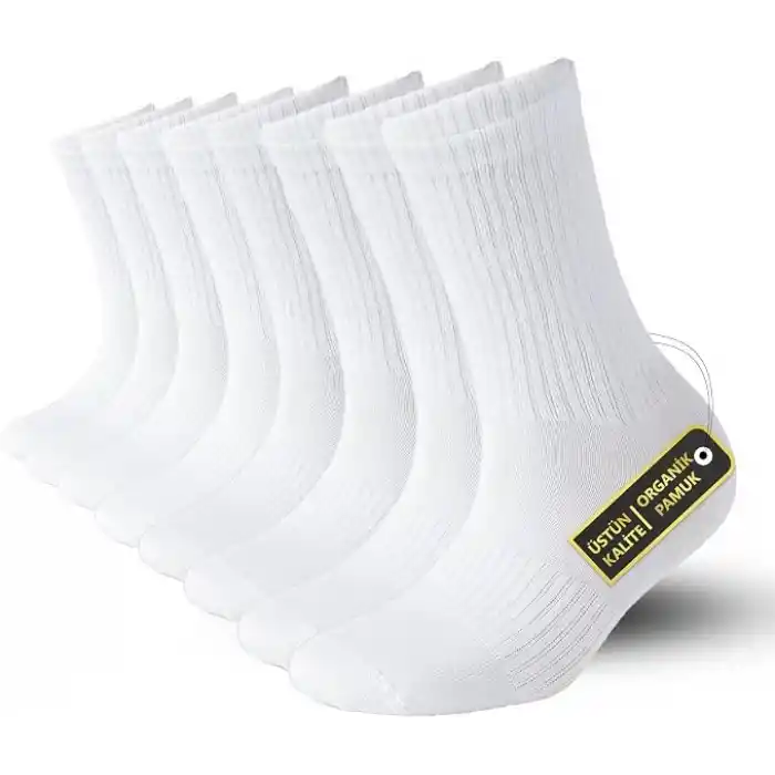 SONNORS 4 Çift Unisex Erkek Çorap ve Kadın Spor Çorabı - Nefes Alabilir Atletik Performans ve Kompresyon Tenis Çorapları - 4lü Siyah & Beyaz