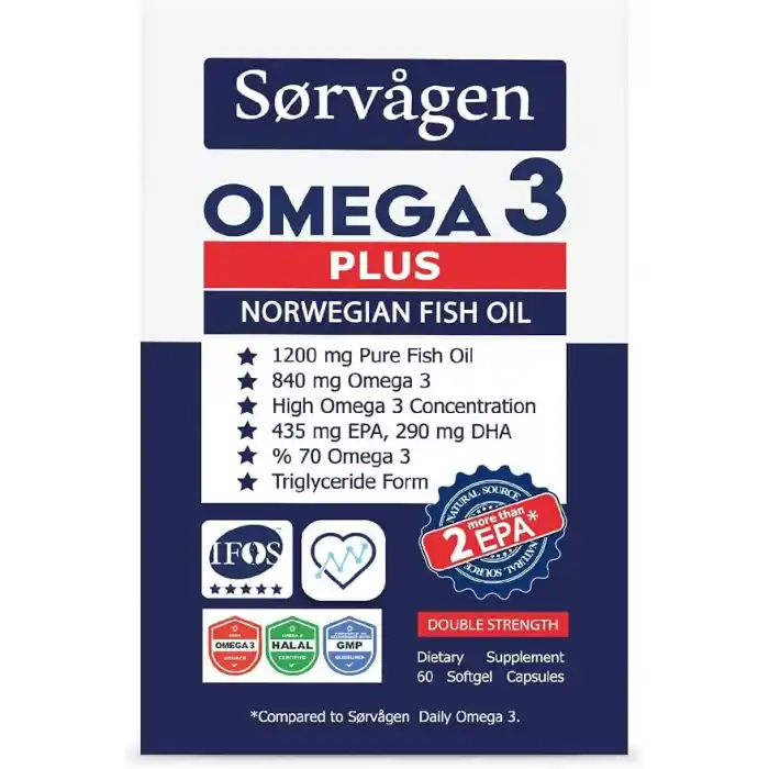 Sorvagen Omega3 Plus 1200mg Balık Yağı, 60 Kapsül