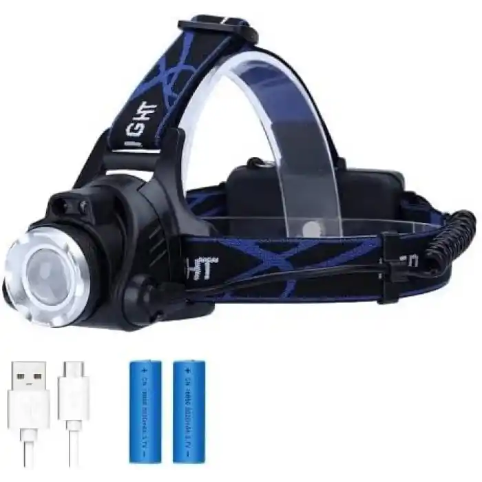 CATA Poyraz Şarjlı Led Kafa Feneri Ayarlanabilir Zoom Özellikli 3 Modlu Beyaz Işık Outdoor Kafa Lambası IP44 300 Lümen Kamp,Balıkçılık,Tamirat,Koşu,Yürüyüş İçin 9123