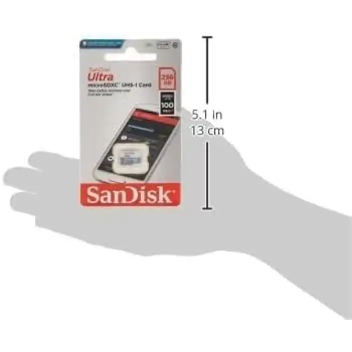 SanDisk 256GB Ultra Lite MicroSDXC 100 MB, Beyaz/Gri