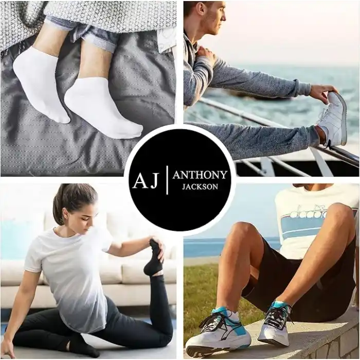 Anthony Jackson 10 Çift Kutulu BAMBU Premium Bay-Bayan Patik Çorap - Bilek Boy Kısa Spor Koşu ve Yürüyüş Çorabı JESUS