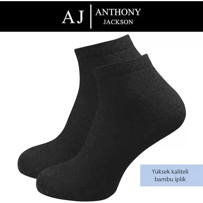 Anthony Jackson 10 Çift Kutulu BAMBU Premium Bay-Bayan Patik Çorap - Bilek Boy Kısa Spor Koşu ve Yürüyüş Çorabı JESUS