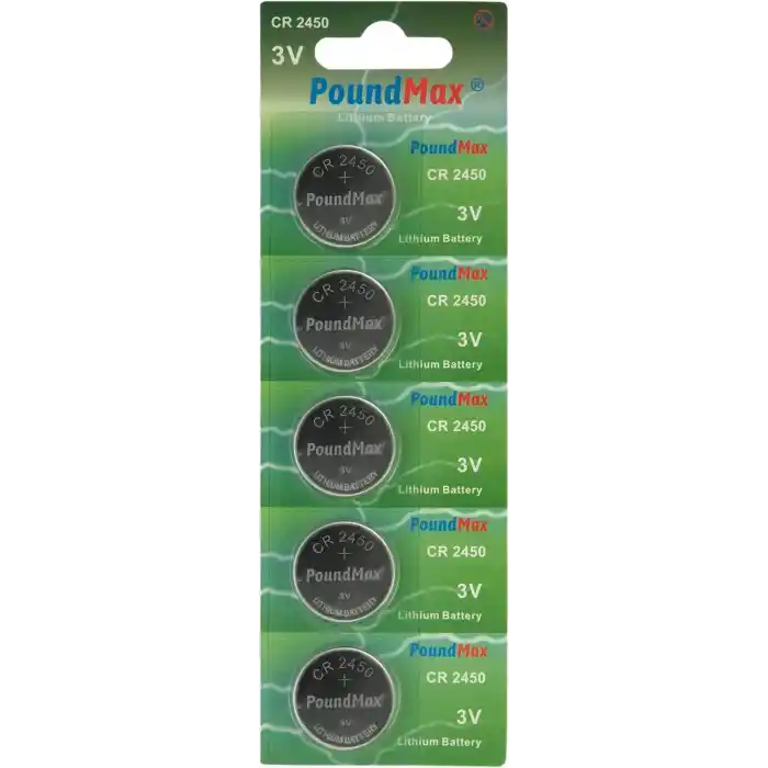 5 Adet 2450 CR2450 DL2450 DL2450 ECR2450 KCR2450 3V PoundMax Lityum Düğme Piller, Düğme Pil, Çocuklara Dayanıklı Ambalaj, Akıllı Ev Cihazları, Küçük Elektronik Ev Aletleri, Araba Anahtarları ve Diğer