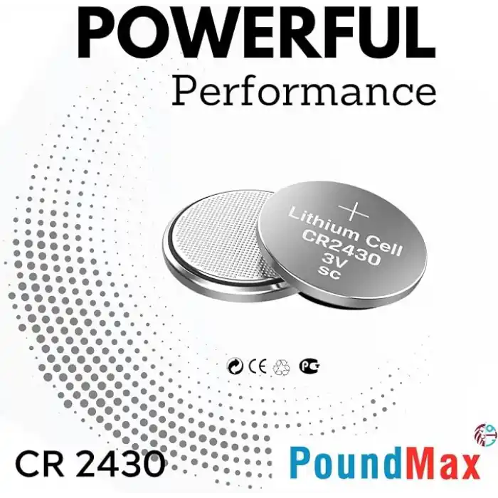 PoundMax 10 x CR2430 DL2430 3V Lityum Düğme Pil, Uzun Raf Ömrü, Küçük Elektronik Cihazlar için Uzaktan Kumandalar, Teraziler, Akıllı Ev Cihazları, Ölçüm Cihazları ve Hesap Makineleri