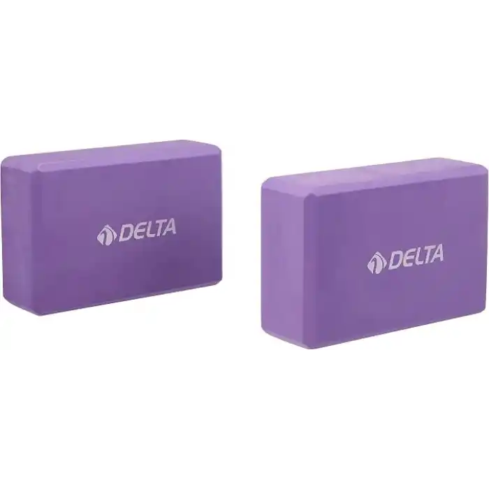 Delta Çiftli Yoga Blok - 2 Adet Yoga Block - Eva Yoga Bloğu Seti,Mor