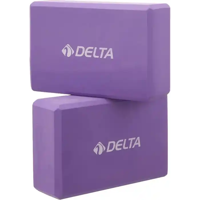Delta Çiftli Yoga Blok - 2 Adet Yoga Block - Eva Yoga Bloğu Seti,Mor