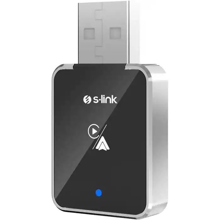 S-Link SL-CAR01 2in1 Android ve Apple Cihazlar Kablosuz Android Auto ve Carplay Adaptörü