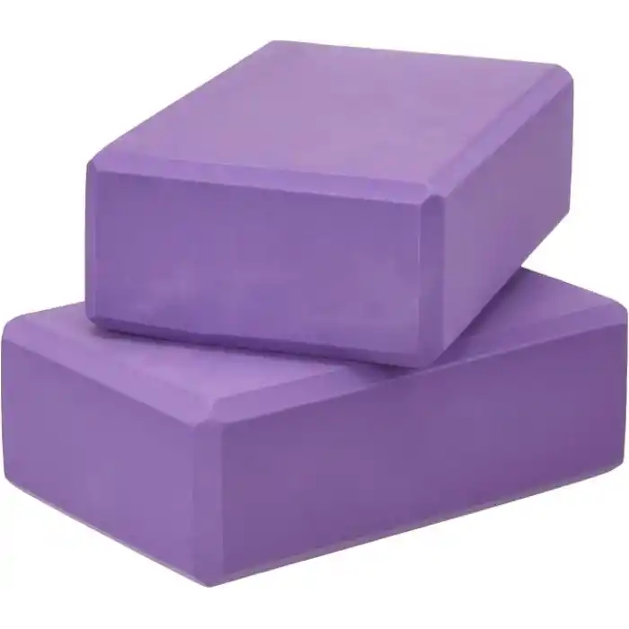 Delta Çiftli Yoga Blok - 2 Adet Yoga Block - Eva Yoga Bloğu Seti,Mor