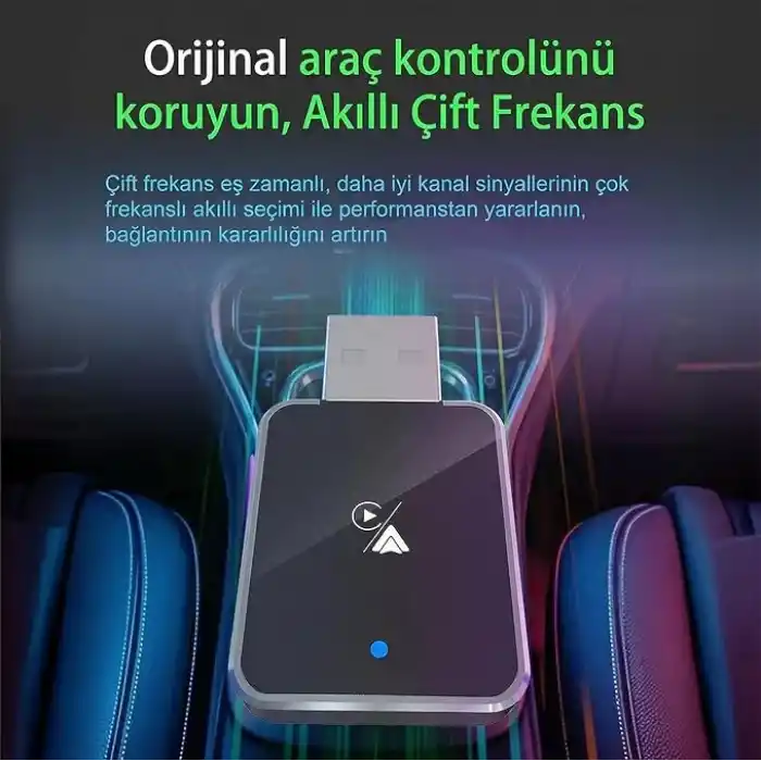 S-Link SL-CAR01 2in1 Android ve Apple Cihazlar Kablosuz Android Auto ve Carplay Adaptörü
