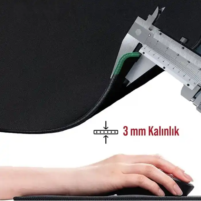 Klasse Classic Mouse Pad, Dikişli Kenar, Kaymaz Taban, Büyük Boy Pürüzsüz Yüzey, Baskısız Ofis Tipi Masa Koruyucu, Ergonomik Mouse Ped (90x40 cm - XX Large, Siyah)