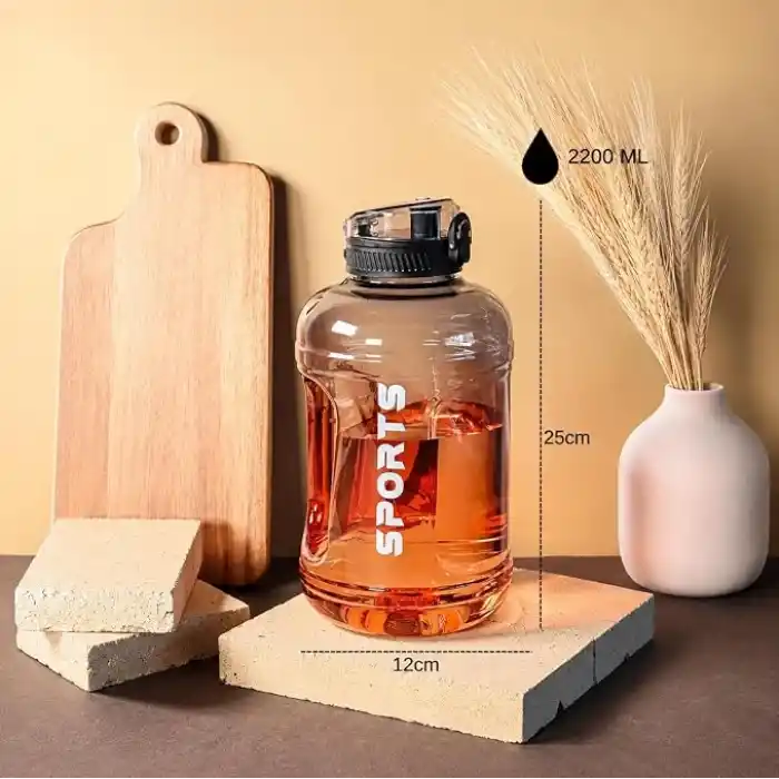 2200 ml Suluk 2.2 Litre - Kilitli Kapaklı Geniş Hacimli Matara (Yeşil)