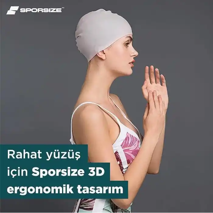 Sporsize Silikon Yüzücü Bonesi – Su Geçirmez Unisex Deniz ve Havuz Bonesi, Saç Koruyucu Esnek Kap