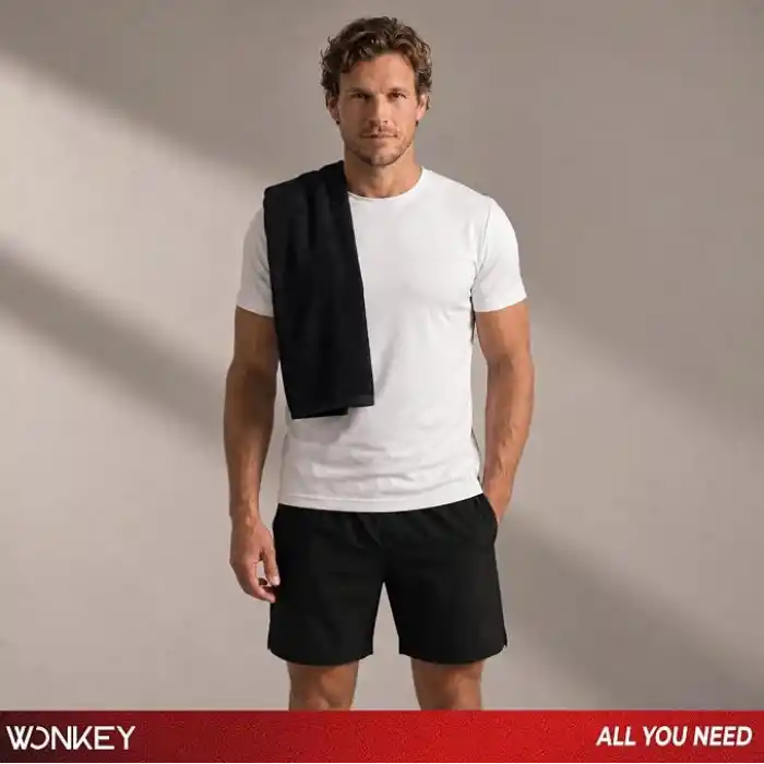 WONKEY - 30x100 cm Sporcu Havlusu Pamuk, İnce Uzun Pamuklu Fitness Havlusu, Spor Salonu, Gym, Koşu ve Antrenman İçin Ter Havlusu, Spor Havlusu (1 Adet)