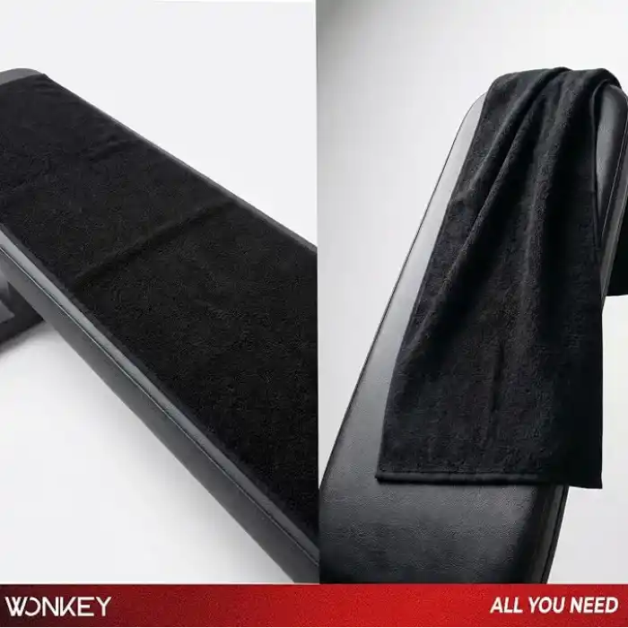 WONKEY - 30x100 cm Sporcu Havlusu Pamuk, İnce Uzun Pamuklu Fitness Havlusu, Spor Salonu, Gym, Koşu ve Antrenman İçin Ter Havlusu, Spor Havlusu (1 Adet)