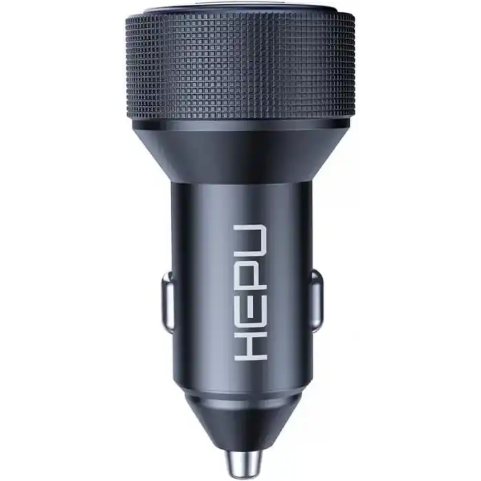 Hepu HP-AD01 105 Watt Araç Içi Şarj Cihazı 3.1A Pd 45 Watt Fast Hızlı Şarj Aleti Metal Çakmaklık Şarj Type C 3-Port Işıklı