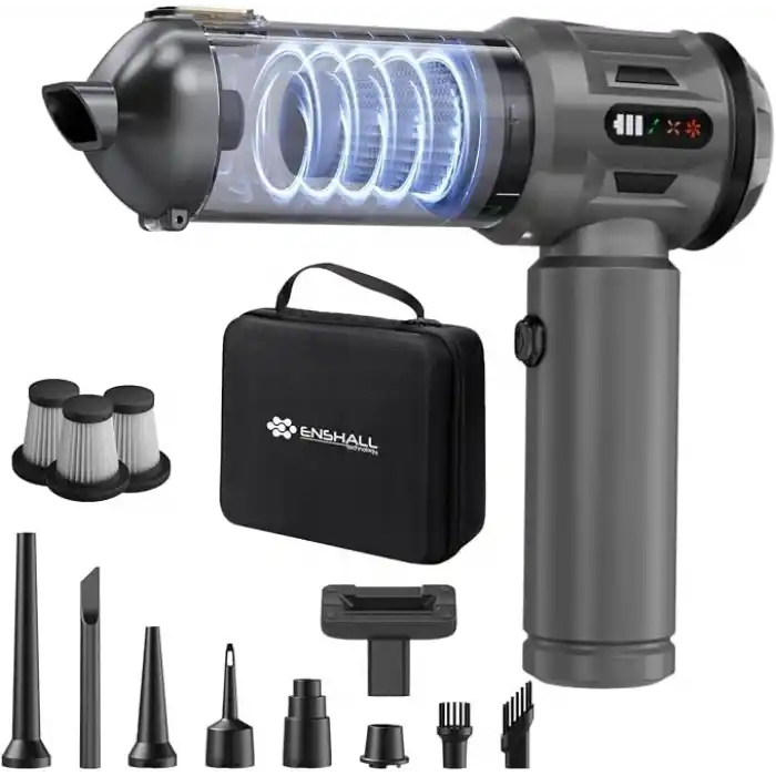 Yeni Güçlendirilmiş Yedek Filtreli Araç Süpürgesi Taşınabilir Çantalı 22000PA, 4ü1 Arada El Tipi Süpürge&Üfleyici LcD Ekran, Çoklu Başlıklar, Ev, Araba, Evcil Hayvan Tüyleri için Mini Şarjlı Süpürge