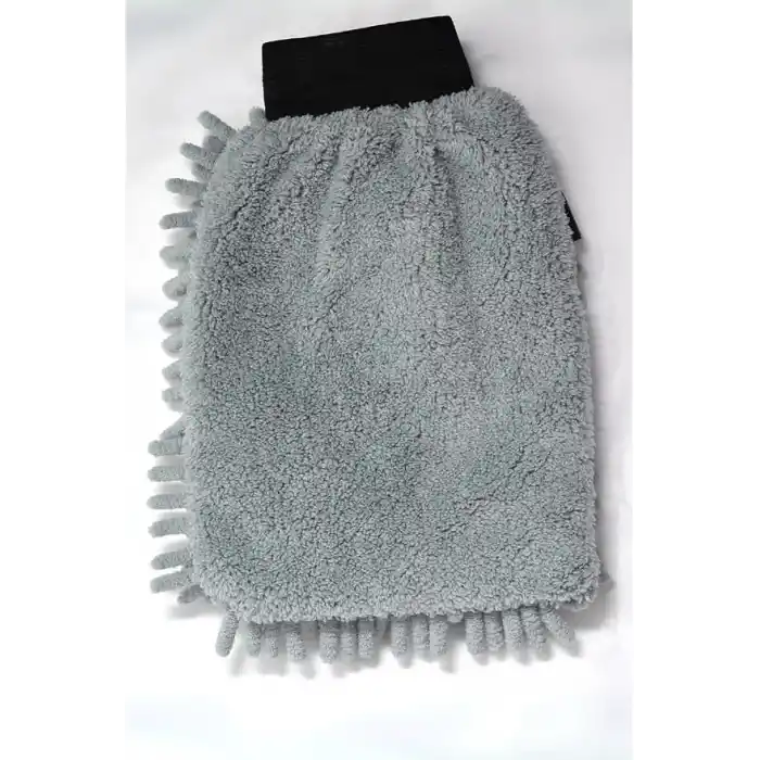 Spark 7050 Mikrofiber Şönil Oto Temizlik ve Kurulama Eldiveni 16x24 cm. GRİ