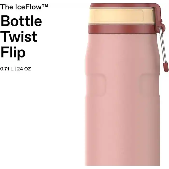 STANLEY The IceFlow™ Twist & Flip Termos Su Şişesi 0.7 Litre - Peach Rose | Paslanmaz Çelik