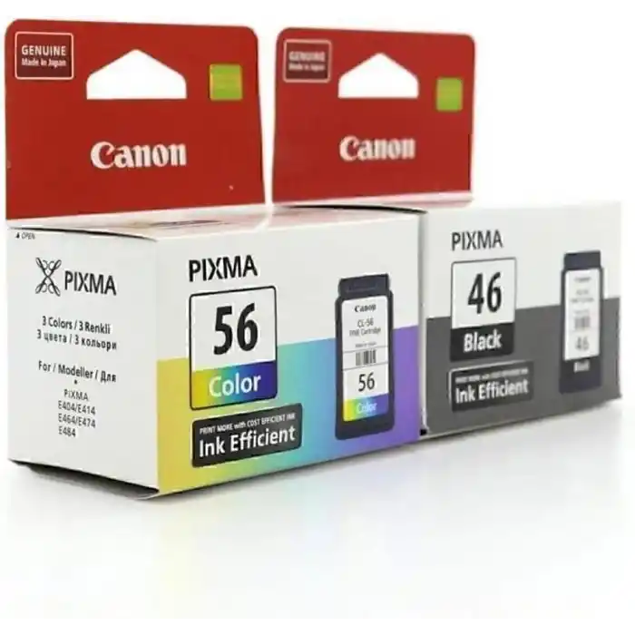 Canon PG-46 Renkli + CL 56 Siyah 2li Kartuş Seti
