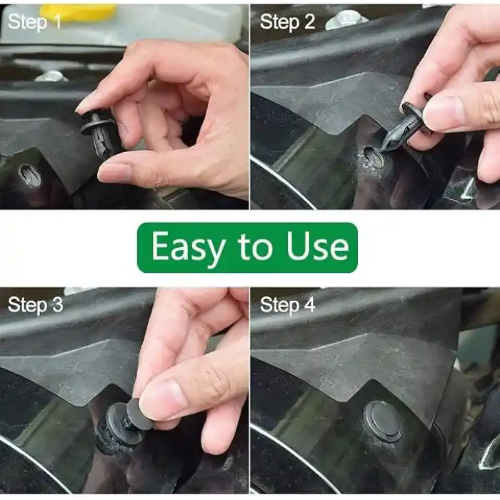 Busstier Oto Fastener Klips Seti 100 Adet 6 Boyut Tampon Kapı Döşeme Pervaz Tutucu Plastik Klips Çeşitleri Araç İç Dış Aksam Uyumlu