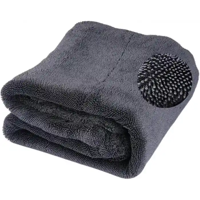 Polham 40x60CM 1200GSM Süper Su Emici Özellikli Mikrofiber Araç Kurulama Havlusu, Çizik ve İz Bırakmaz Bez