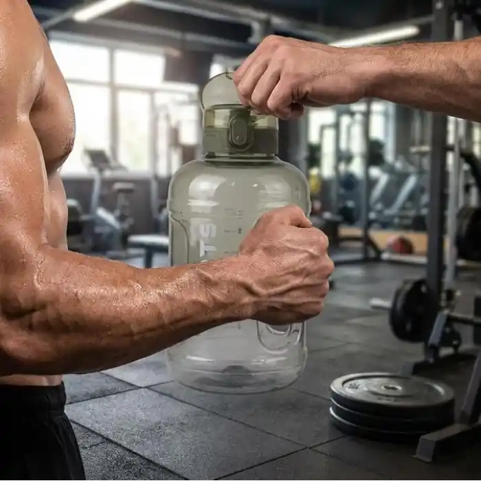 Deconox 1 Adet 2.2 Litre Motivasyonel Su Şişesi - Kırılmaz Polikarbon Ölçekli Sporcu Suluğu Sızdırmaz Kapaklı ve Kulplu Dev Su Matarası (Asorti Karışık Renk Gönderim)